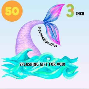 New Gorgeous 50 Count Custom Mermaid 3 Inch Stickers. Die Cut